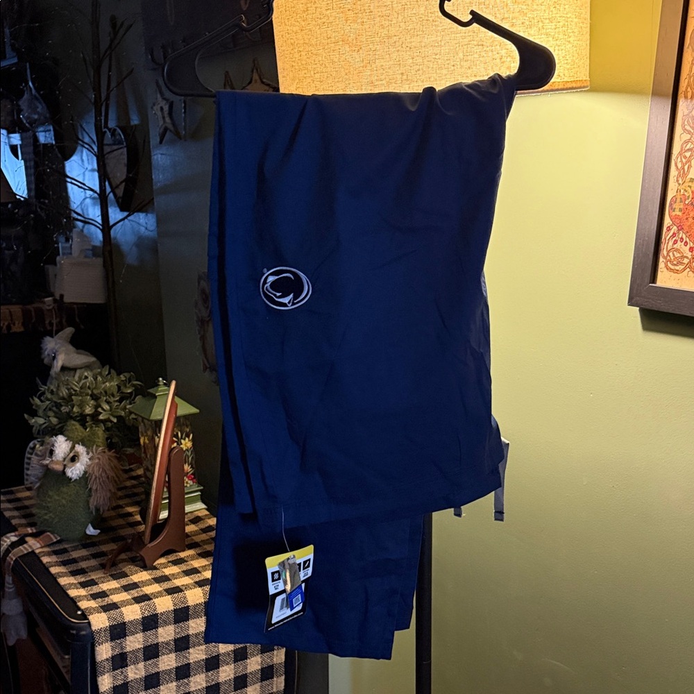 Navy Blue Athletic Pants with Emblem